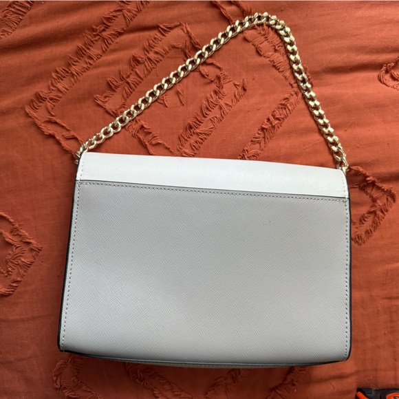 kate spade new york Carson Saffiano Leather Convertible Crossbody Gray White - Picture 4 of 7